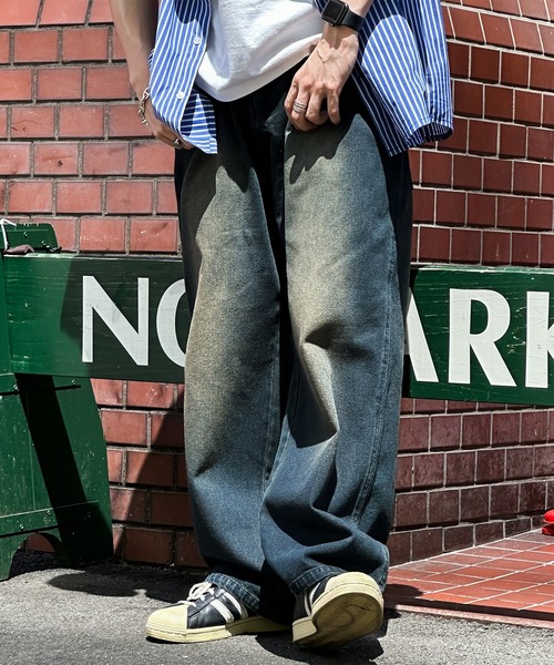 kutir（クティール）の「オーバーダイワイドデニムパンツ（デニムパンツ・メンズ・ブラック/インディゴブルー・SMALL/MEDIUM/LARGE）」の8枚目の写真