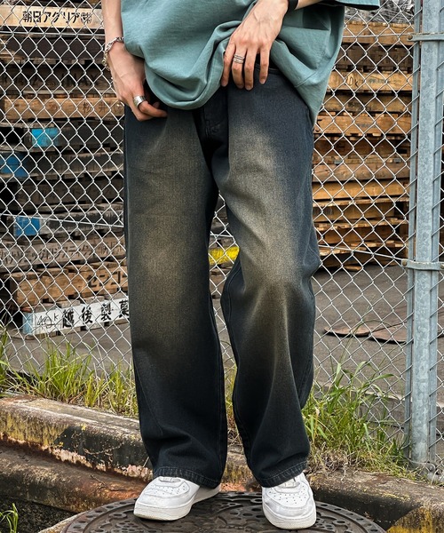 kutir（クティール）の「オーバーダイワイドデニムパンツ（デニムパンツ・メンズ・ブラック/インディゴブルー・SMALL/MEDIUM/LARGE）」の14枚目の写真