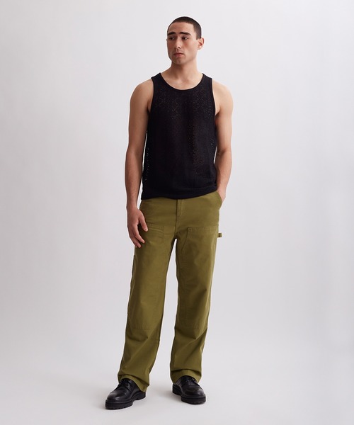 Saturdays NYC（サタデーズ ニューヨークシティ ）の「Gabriel Cotton Mesh Tank（シャツ/ブラウス・メンズ・ブラック/オフホワイト・L/M/S/XL/X-SMALL）」の3枚目の写真