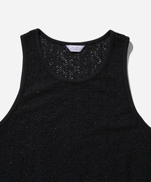 Saturdays NYC（サタデーズ ニューヨークシティ ）の「Gabriel Cotton Mesh Tank（シャツ/ブラウス・メンズ・ブラック/オフホワイト・L/M/S/XL/X-SMALL）」の13枚目の写真