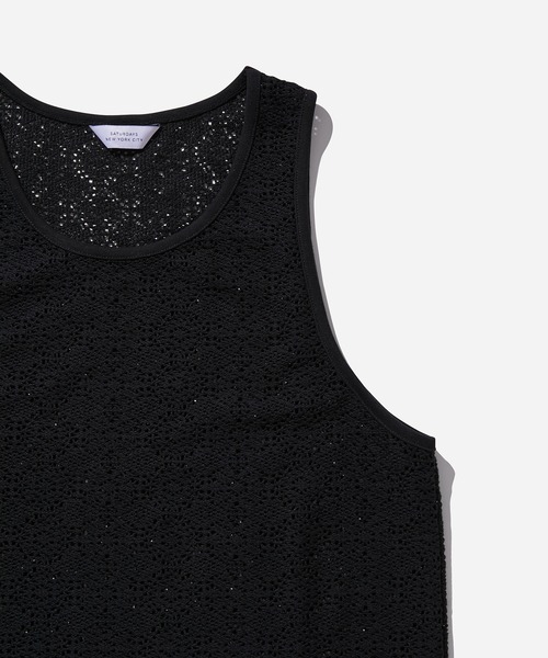 Saturdays NYC（サタデーズ ニューヨークシティ ）の「Gabriel Cotton Mesh Tank（シャツ/ブラウス・メンズ・ブラック/オフホワイト・L/M/S/XL/X-SMALL）」の14枚目の写真