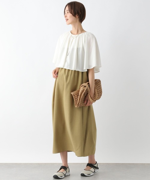 LEPSIM（レプシィム）の「マタニティ／ケープデザインブラウス　193339（マタニティウェア/グッズ・レディース・ネイビー/オレンジ/オフホワイト・FREE）」の6枚目の写真