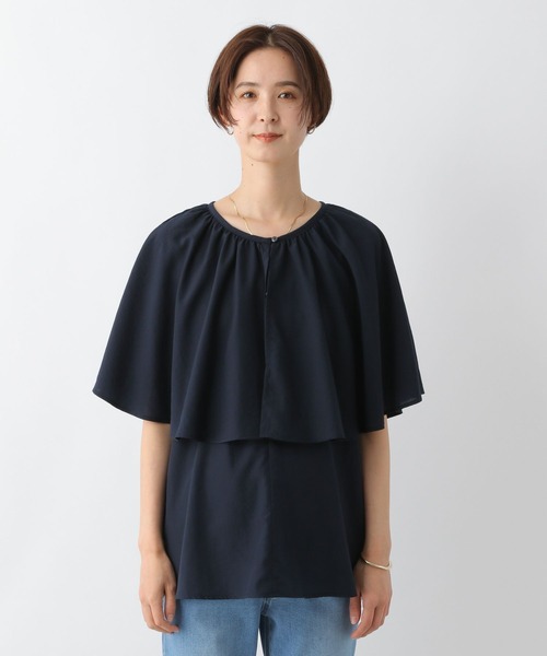 LEPSIM（レプシィム）の「マタニティ／ケープデザインブラウス　193339（マタニティウェア/グッズ・レディース・ネイビー/オレンジ/オフホワイト・FREE）」の16枚目の写真