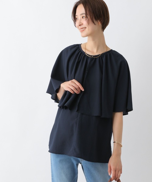 LEPSIM（レプシィム）の「マタニティ／ケープデザインブラウス　193339（マタニティウェア/グッズ・レディース・ネイビー/オレンジ/オフホワイト・FREE）」の21枚目の写真