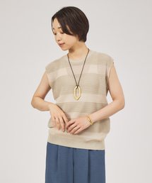 qualite | コットンボーダーニット(ニット/セーター)