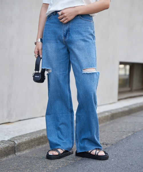 COLONY 2139（コロニートゥーワンスリーナイン）の「11OZカットスリットデニムパンツ（デニムパンツ・レディース・ブルー/サックスブルー・SMALL/MEDIUM）」の12枚目の写真