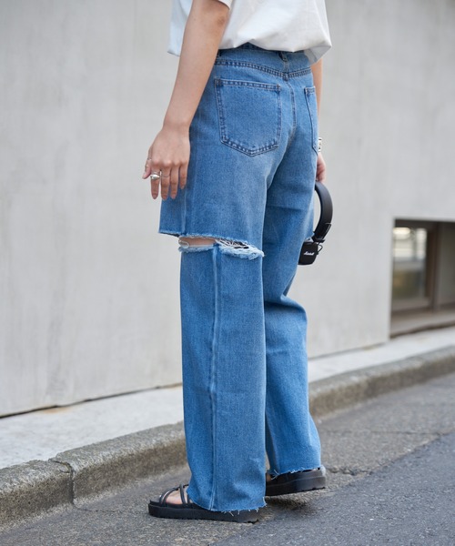 COLONY 2139（コロニートゥーワンスリーナイン）の「11OZカットスリットデニムパンツ（デニムパンツ・レディース・ブルー/サックスブルー・SMALL/MEDIUM）」の13枚目の写真