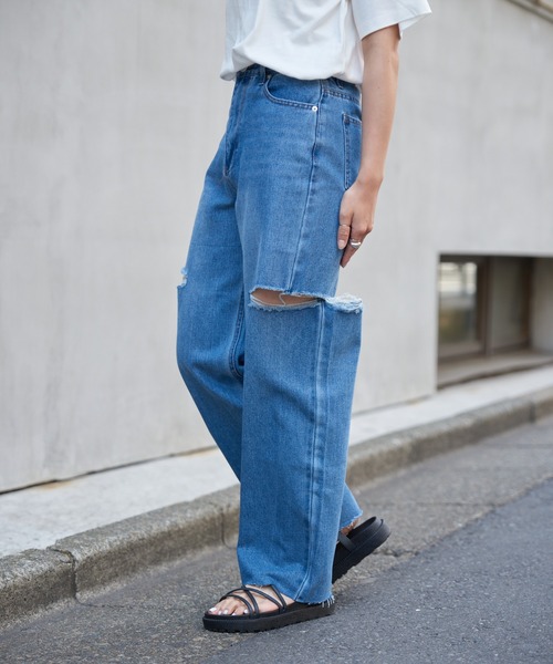 COLONY 2139（コロニートゥーワンスリーナイン）の「11OZカットスリットデニムパンツ（デニムパンツ・レディース・ブルー/サックスブルー・SMALL/MEDIUM）」の15枚目の写真