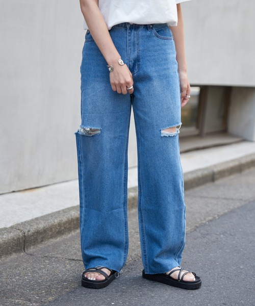 COLONY 2139（コロニートゥーワンスリーナイン）の「11OZカットスリットデニムパンツ（デニムパンツ・レディース・ブルー/サックスブルー・SMALL/MEDIUM）」の14枚目の写真