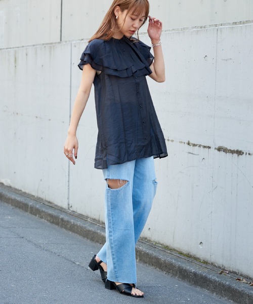 COLONY 2139（コロニートゥーワンスリーナイン）の「11OZカットスリットデニムパンツ（デニムパンツ・レディース・ブルー/サックスブルー・SMALL/MEDIUM）」の8枚目の写真