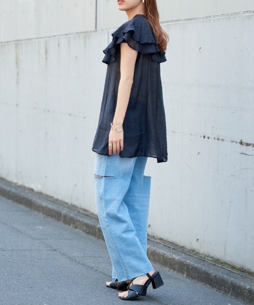 COLONY 2139（コロニートゥーワンスリーナイン）の「11OZカットスリットデニムパンツ（デニムパンツ・レディース・ブルー/サックスブルー・SMALL/MEDIUM）」の9枚目の写真