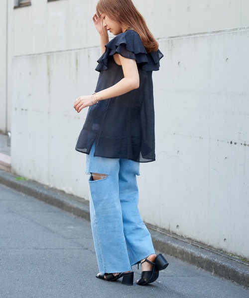 COLONY 2139（コロニートゥーワンスリーナイン）の「11OZカットスリットデニムパンツ（デニムパンツ・レディース・ブルー/サックスブルー・SMALL/MEDIUM）」の10枚目の写真