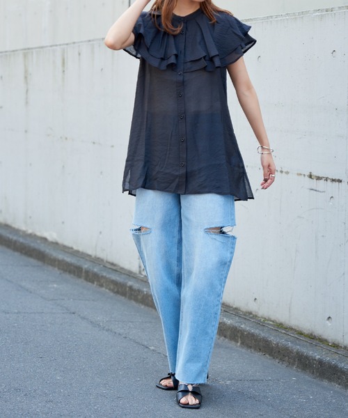 COLONY 2139（コロニートゥーワンスリーナイン）の「11OZカットスリットデニムパンツ（デニムパンツ・レディース・ブルー/サックスブルー・SMALL/MEDIUM）」の11枚目の写真