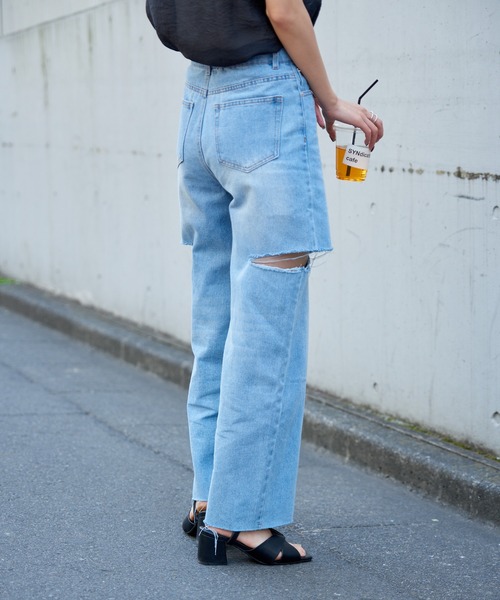 COLONY 2139（コロニートゥーワンスリーナイン）の「11OZカットスリットデニムパンツ（デニムパンツ・レディース・ブルー/サックスブルー・SMALL/MEDIUM）」の5枚目の写真