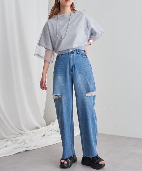 COLONY 2139（コロニートゥーワンスリーナイン）の「11OZカットスリットデニムパンツ（デニムパンツ・レディース・ブルー/サックスブルー・SMALL/MEDIUM）」の19枚目の写真