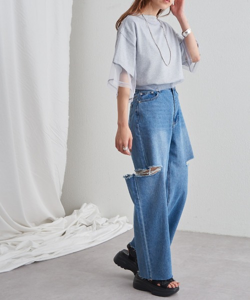 COLONY 2139（コロニートゥーワンスリーナイン）の「11OZカットスリットデニムパンツ（デニムパンツ・レディース・ブルー/サックスブルー・SMALL/MEDIUM）」の20枚目の写真