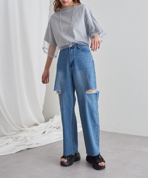 COLONY 2139（コロニートゥーワンスリーナイン）の「11OZカットスリットデニムパンツ（デニムパンツ・レディース・ブルー/サックスブルー・SMALL/MEDIUM）」の21枚目の写真