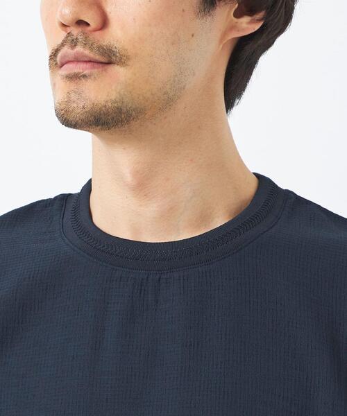 green label relaxing（グリーンレーベルリラクシング）の「ドットエアー ヘムコード クルーネック Tシャツ -防シワ・通気性-（Tシャツ/カットソー・メンズ・グレー/ライトブルー/ネイビー・M/L/XL/S）」の7枚目の写真