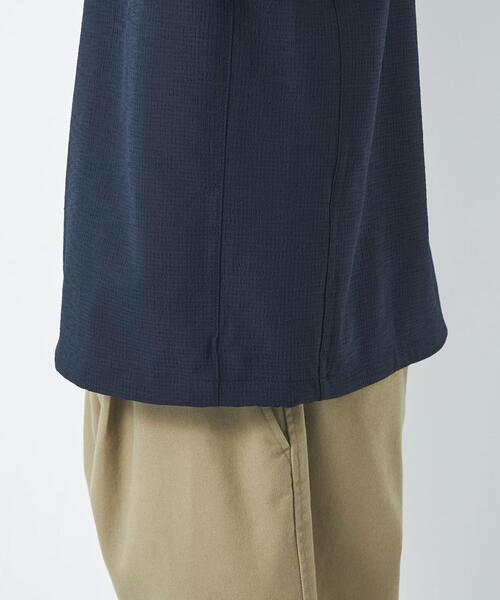 green label relaxing（グリーンレーベルリラクシング）の「ドットエアー ヘムコード クルーネック Tシャツ -防シワ・通気性-（Tシャツ/カットソー・メンズ・グレー/ライトブルー/ネイビー・M/L/XL/S）」の9枚目の写真