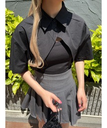 PHILLY | キャミ×半袖ショートシャツSET(シャツ/ブラウス)