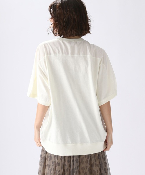 niko and...（ニコアンド）の「製品染めドッキングプルオーバー2（Tシャツ/カットソー・レディース・オフホワイト/ブルー/ピンク/チャコール・MEDIUM/LARGE）」の5枚目の写真