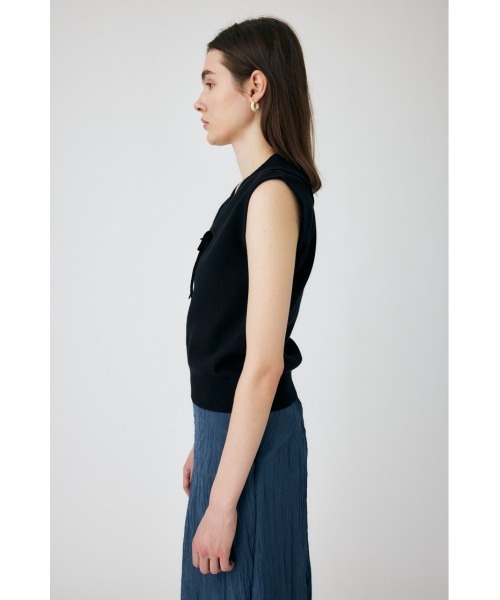 MOUSSY（マウジー）の「BIG COLLAR SLEEVELESS ニット（タンクトップ・レディース・ブルー系その他3/ベージュ系その他/ライトイエロー/ブラック・FREE）」の21枚目の写真