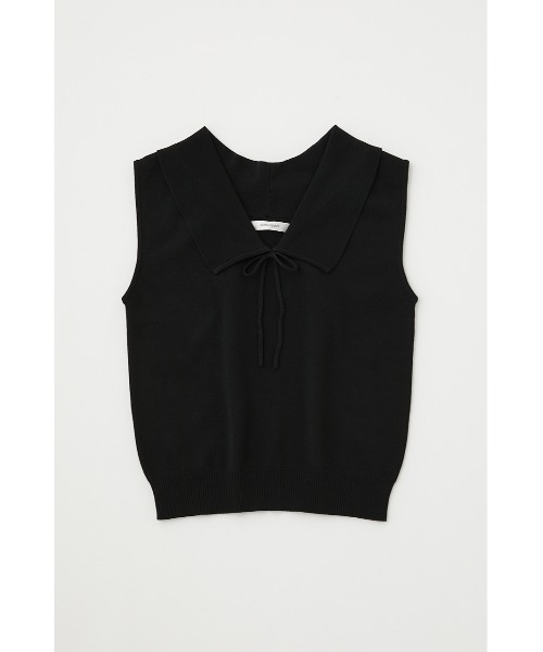 MOUSSY（マウジー）の「BIG COLLAR SLEEVELESS ニット（タンクトップ・レディース・ブルー系その他3/ベージュ系その他/ライトイエロー/ブラック・FREE）」の9枚目の写真