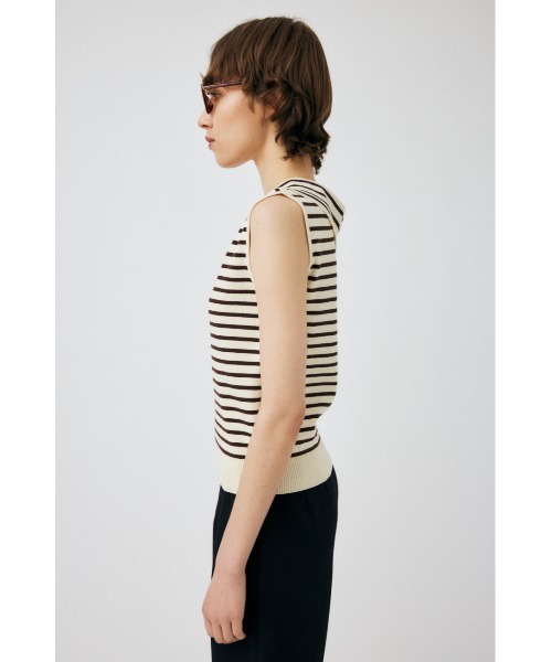 MOUSSY（マウジー）の「BIG COLLAR SLEEVELESS ニット（タンクトップ・レディース・ブルー系その他3/ベージュ系その他/ライトイエロー/ブラック・FREE）」の22枚目の写真