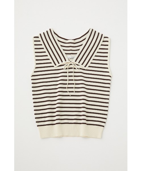 MOUSSY（マウジー）の「BIG COLLAR SLEEVELESS ニット（タンクトップ・レディース・ブルー系その他3/ベージュ系その他/ライトイエロー/ブラック・FREE）」の14枚目の写真
