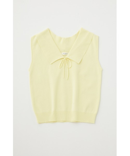 MOUSSY（マウジー）の「BIG COLLAR SLEEVELESS ニット（タンクトップ・レディース・ブルー系その他3/ベージュ系その他/ライトイエロー/ブラック・FREE）」の16枚目の写真