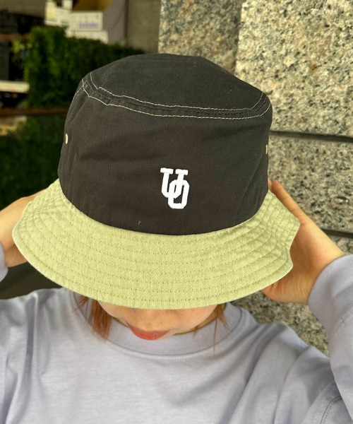 UNIVERSAL OVERALL（ユニバーサルオーバーオール）の「UNIVERSAL OVERALL / UOロゴ刺繍ツイルハット / DS1494（ハット・レディース・グリーン/ブラウン/ホワイト/ブラック/ブルー/グレー/チャコールグレー/ダークグリーン・FREE）」の4枚目の写真