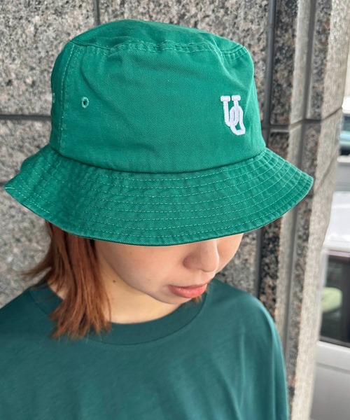UNIVERSAL OVERALL（ユニバーサルオーバーオール）の「UNIVERSAL OVERALL / UOロゴ刺繍ツイルハット / DS1494（ハット・レディース・グリーン/ブラウン/ホワイト/ブラック/ブルー/グレー/チャコールグレー/ダークグリーン・FREE）」の7枚目の写真