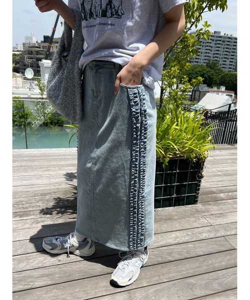 WC（ダブル シー）の「フリルラインデニムスカート（スカート・レディース・ブルー・FREE）」の18枚目の写真