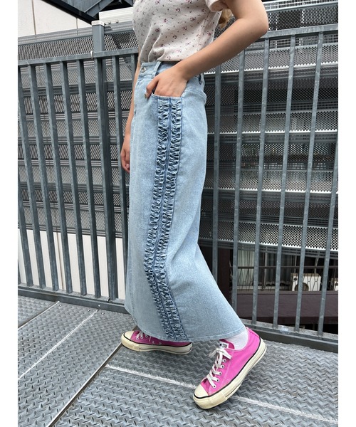 WC（ダブル シー）の「フリルラインデニムスカート（スカート・レディース・ブルー・FREE）」の10枚目の写真