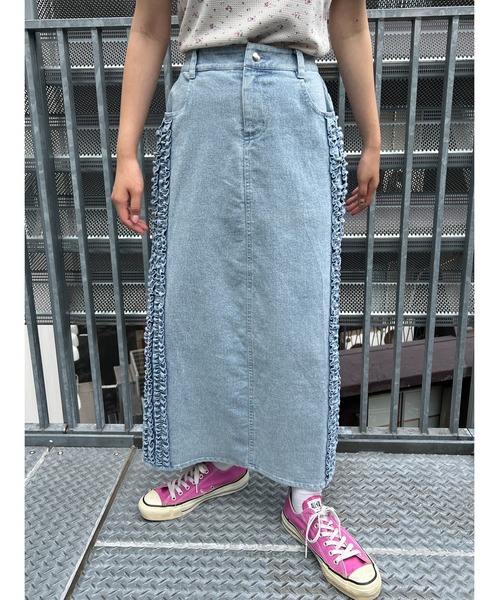 WC（ダブル シー）の「フリルラインデニムスカート（スカート・レディース・ブルー・FREE）」の11枚目の写真