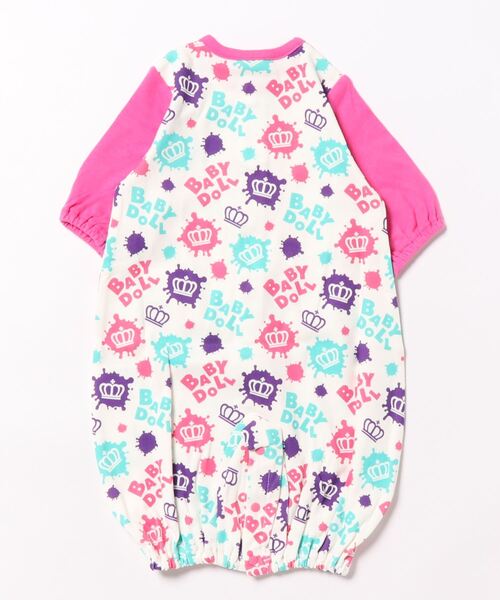BABYDOLL(ベビードール)の「ラクガキ2WAYオール 8529B(肌着・キッズ・ネイビー/ピンク・50-70cm)」の3枚目の写真