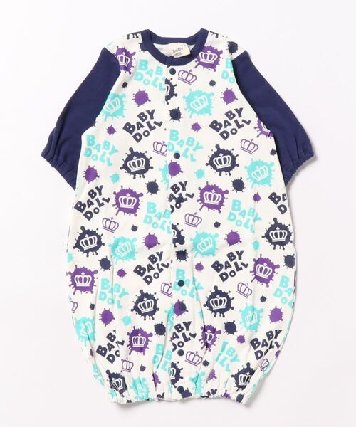 BABYDOLL(ベビードール)の「ラクガキ2WAYオール 8529B(肌着・キッズ・ネイビー/ピンク・50-70cm)」の5枚目の写真