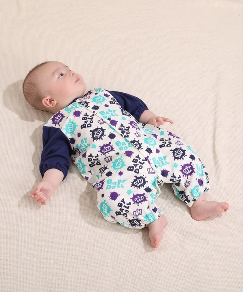 BABYDOLL(ベビードール)の「ラクガキ2WAYオール 8529B(肌着・キッズ・ネイビー/ピンク・50-70cm)」の6枚目の写真