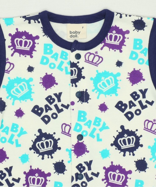 BABYDOLL(ベビードール)の「ラクガキ2WAYオール 8529B(肌着・キッズ・ネイビー/ピンク・50-70cm)」の14枚目の写真