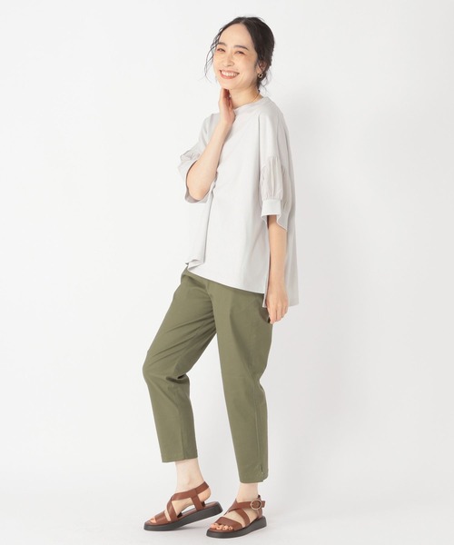 studio CLIP(スタディオクリップ)の「【接触冷感/紫外線防止】ひんやり切替えスリーブプルオーバー(Tシャツ/カットソー・レディース・ブラック/オフホワイト/ライトグレー/ライトグリーン・FREE)」の14枚目の写真