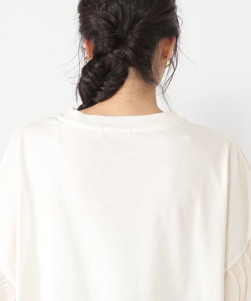 studio CLIP(スタディオクリップ)の「【接触冷感/紫外線防止】ひんやり切替えスリーブプルオーバー(Tシャツ/カットソー・レディース・ブラック/オフホワイト/ライトグレー/ライトグリーン・FREE)」の6枚目の写真