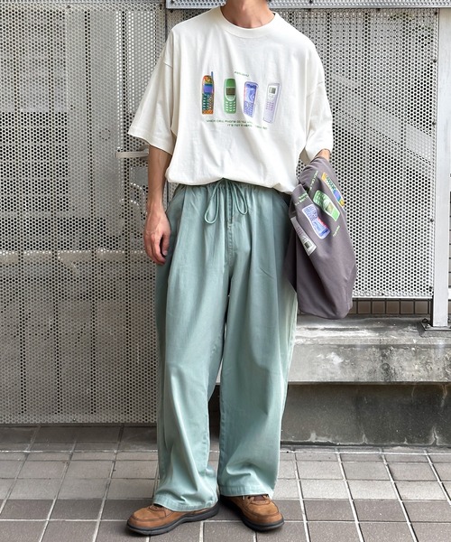 Perushu（ペルーシュ）の「タックワイドイージーパンツ（その他パンツ・メンズ・ブルーグリーン/ブラウン/ブラック・MEDIUM/LARGE/SMALL）」の21枚目の写真