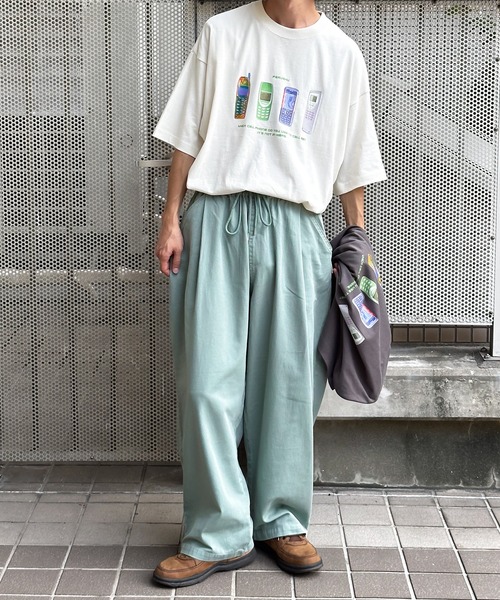 Perushu（ペルーシュ）の「タックワイドイージーパンツ（その他パンツ・メンズ・ブルーグリーン/ブラウン/ブラック・MEDIUM/LARGE/SMALL）」の22枚目の写真