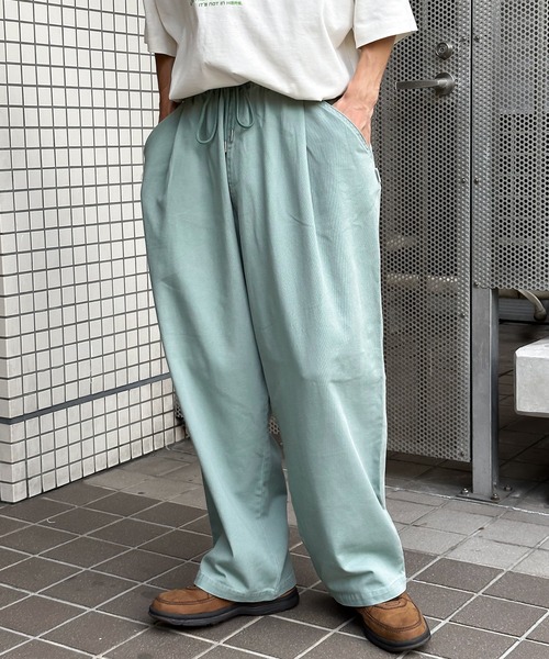 Perushu（ペルーシュ）の「タックワイドイージーパンツ（その他パンツ・メンズ・ブルーグリーン/ブラウン/ブラック・MEDIUM/LARGE/SMALL）」の13枚目の写真