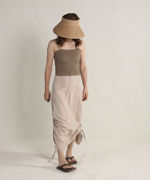 Mayree（メイリー）の「AURORIA/カップ付きチューブキャミソール（キャミソール・レディース・ブラック/グレー/グリーン/ホワイト/ブラウン・FREE）」の8枚目の写真