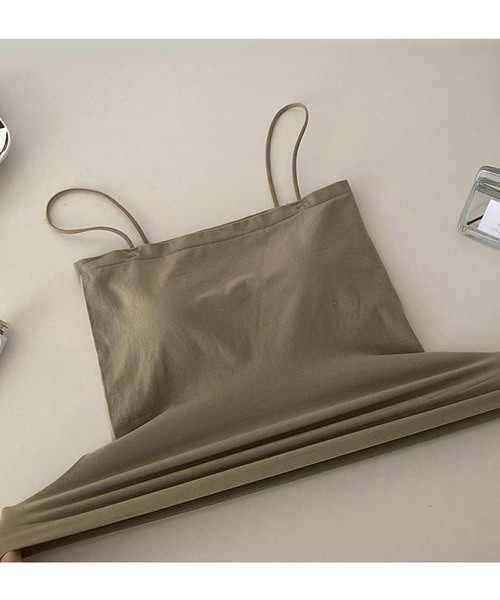 Mayree（メイリー）の「AURORIA/カップ付きチューブキャミソール（キャミソール・レディース・ブラック/グレー/グリーン/ホワイト/ブラウン・FREE）」の14枚目の写真