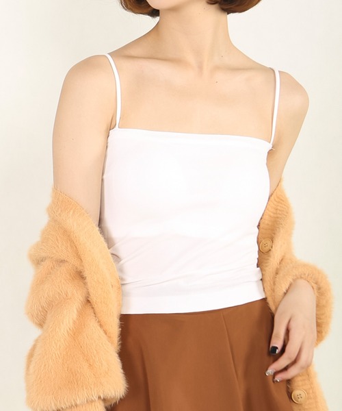 Mayree（メイリー）の「AURORIA/カップ付きチューブキャミソール（キャミソール・レディース・ブラック/グレー/グリーン/ホワイト/ブラウン・FREE）」の21枚目の写真