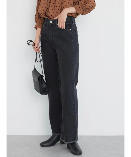 AMERICAN HOLIC(アメリカンホリック)の「マチ付きフレアデニム(デニムパンツ・レディース・ブラック・S/XS/L/M)」の2枚目の写真