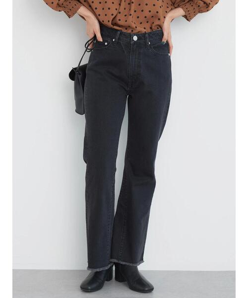 AMERICAN HOLIC(アメリカンホリック)の「マチ付きフレアデニム(デニムパンツ・レディース・ブラック・S/XS/L/M)」の3枚目の写真
