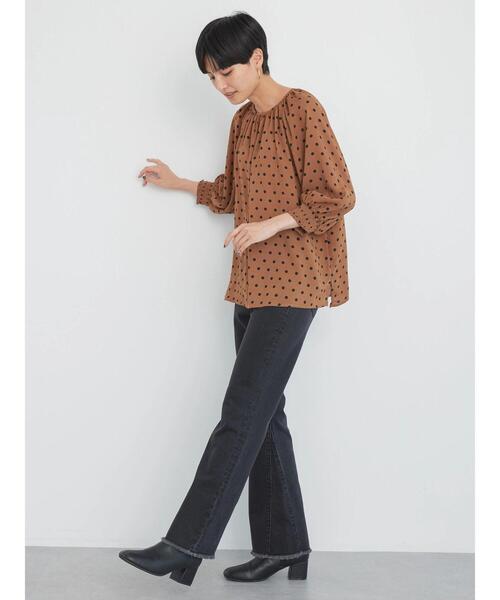 AMERICAN HOLIC(アメリカンホリック)の「マチ付きフレアデニム(デニムパンツ・レディース・ブラック・S/XS/L/M)」の5枚目の写真